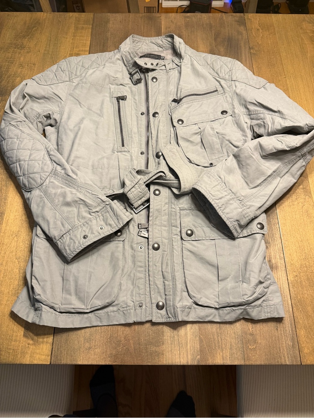 Ralph Lauren Light Gray Military Field Jacket with Belt